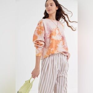Urban Outfitters Urban Renewal Recycled Tie-Dye Oversized Crew Neck Sweatshirt